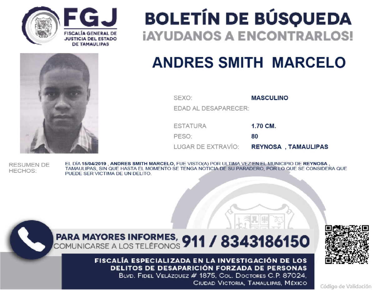 Boletín de Búsqueda Andres Smith