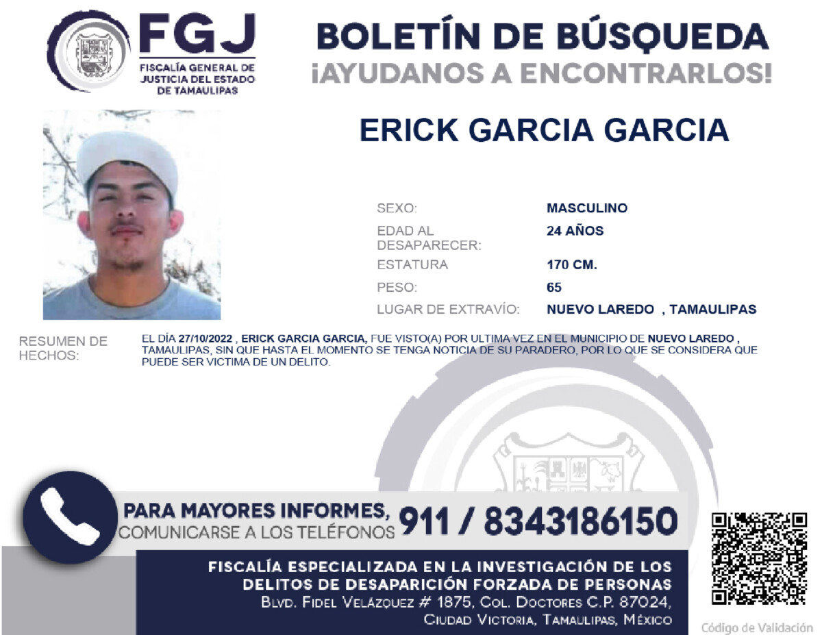 Boletín de Búsqueda Erick