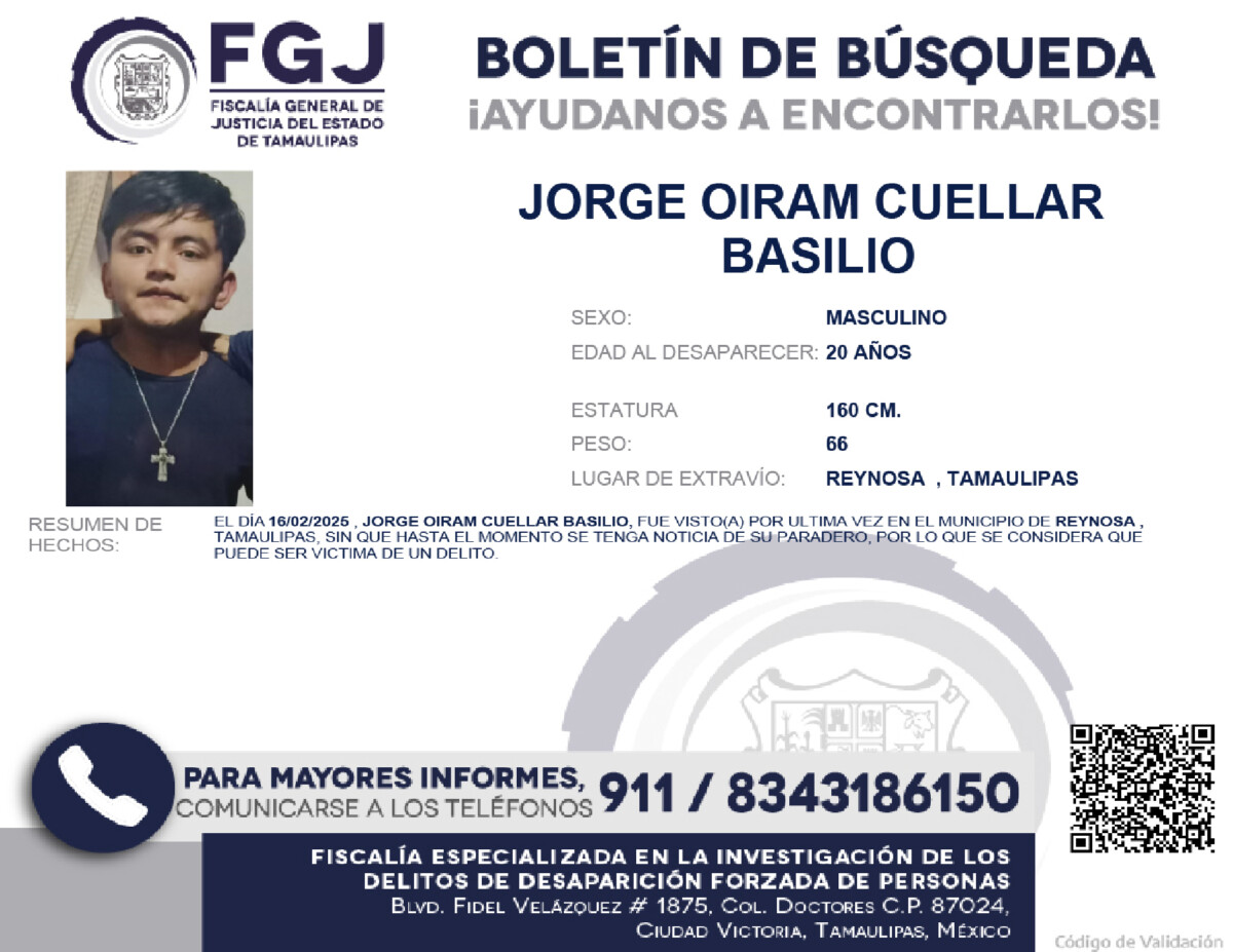 Boletín de Búsqueda Jorge