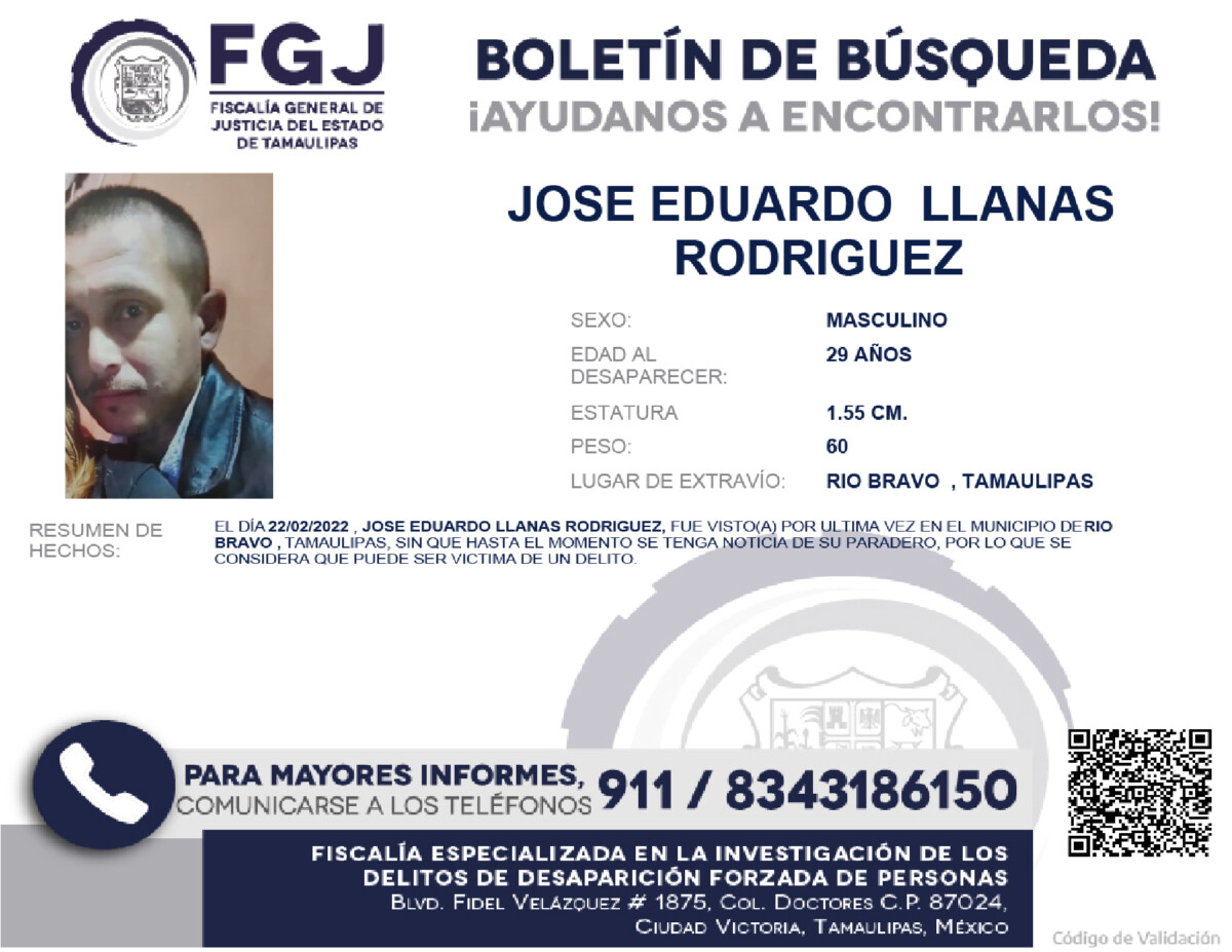 Boletín de Búsqueda José Eduardo