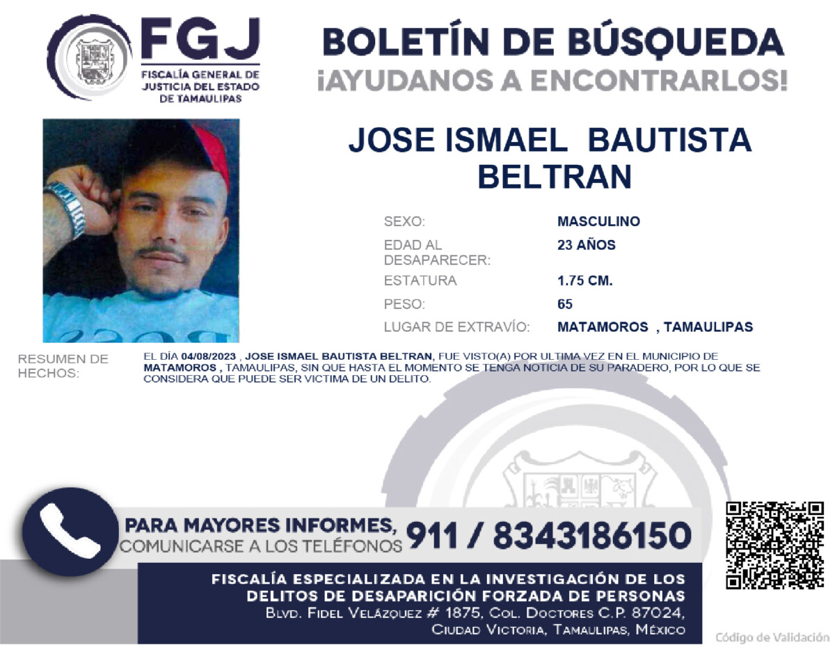 Boletín de Búsqueda Jose Ismael