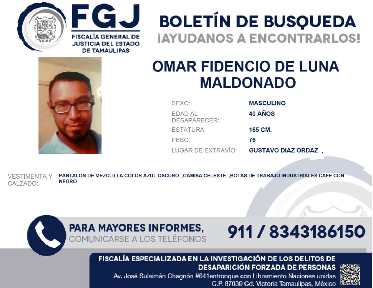 Boletín de Búsqueda Omar Fedencio