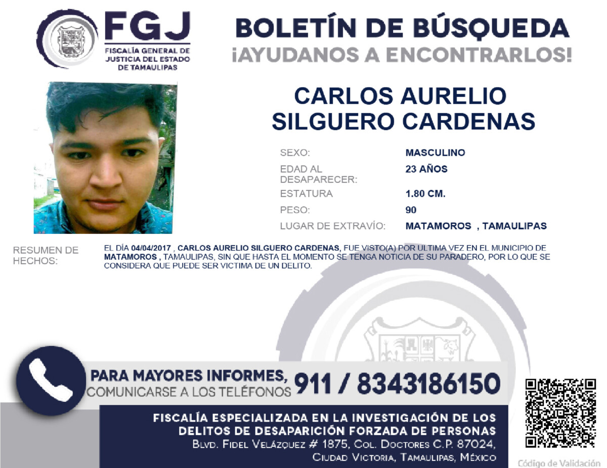 Boletín de Búsqueda Carlos Aurelio