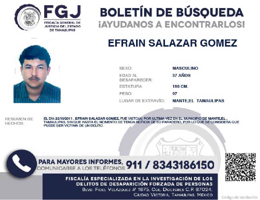 Boletin de Busqueda Efrain Salazar