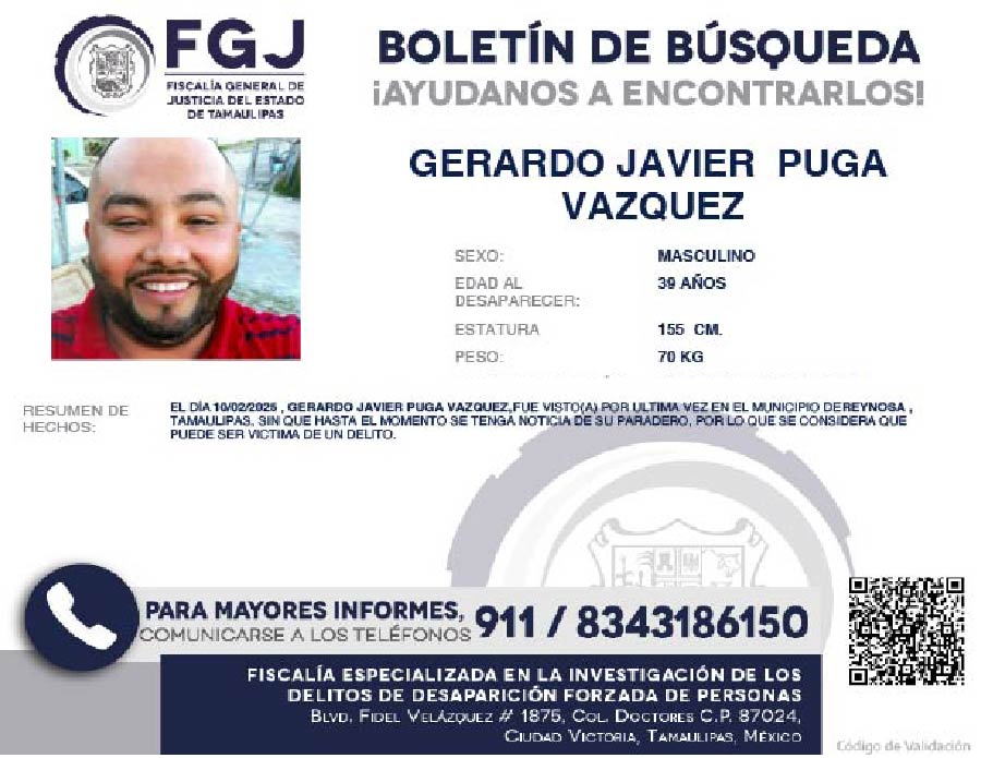 Boletin de busqueda Gerardo