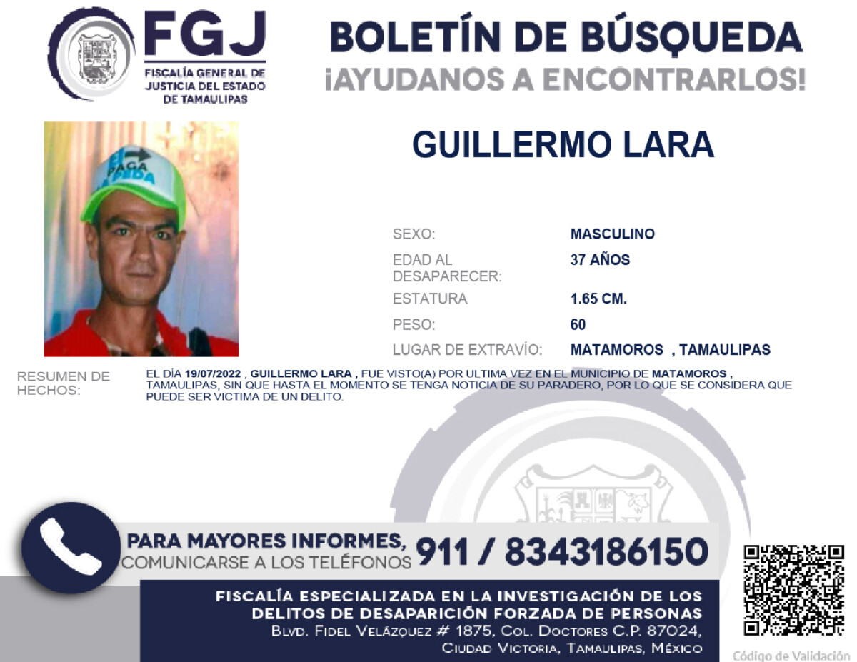 Boletín de Búsqueda Guillermo