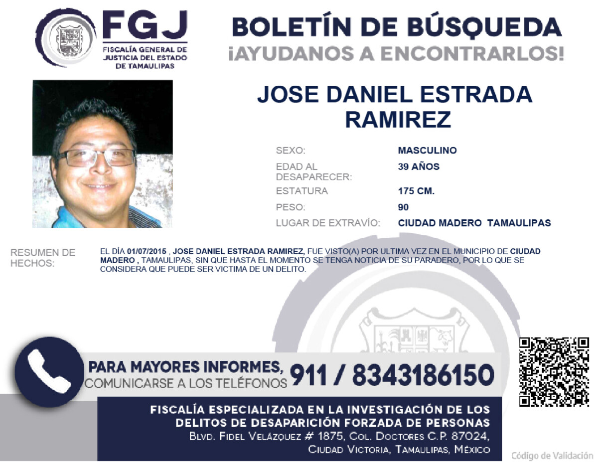 Boletín de Búsqueda José Daniel