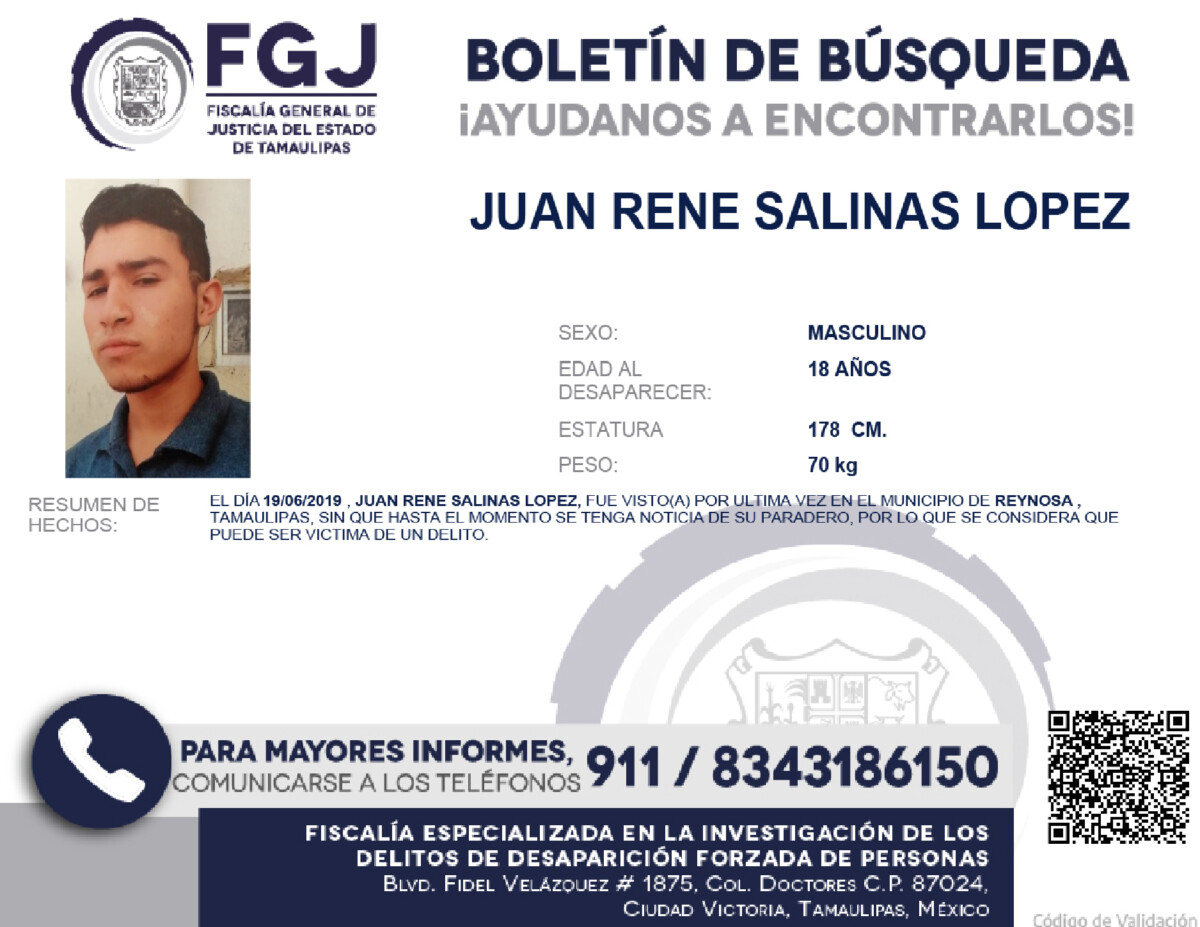 Boletin de busqueda Juan Rene