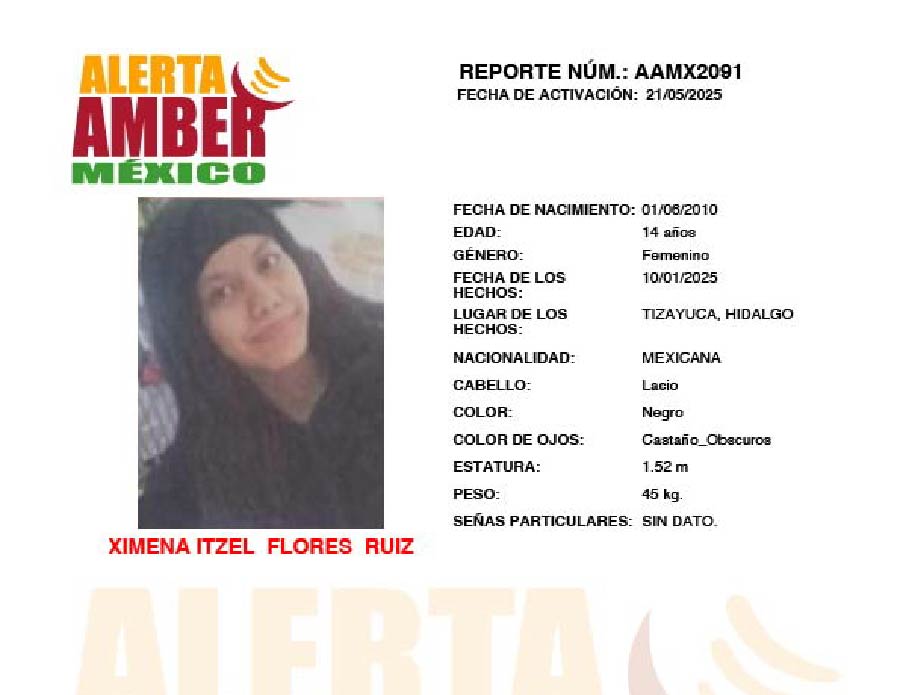 Alerta Amber Itzel Flores