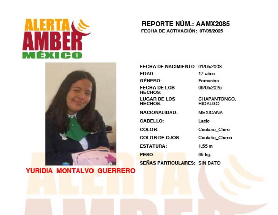 Alerta Amber Yuridia