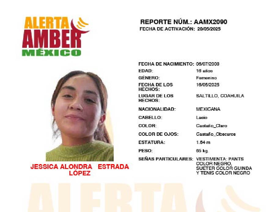 Alerta Amber Jessica