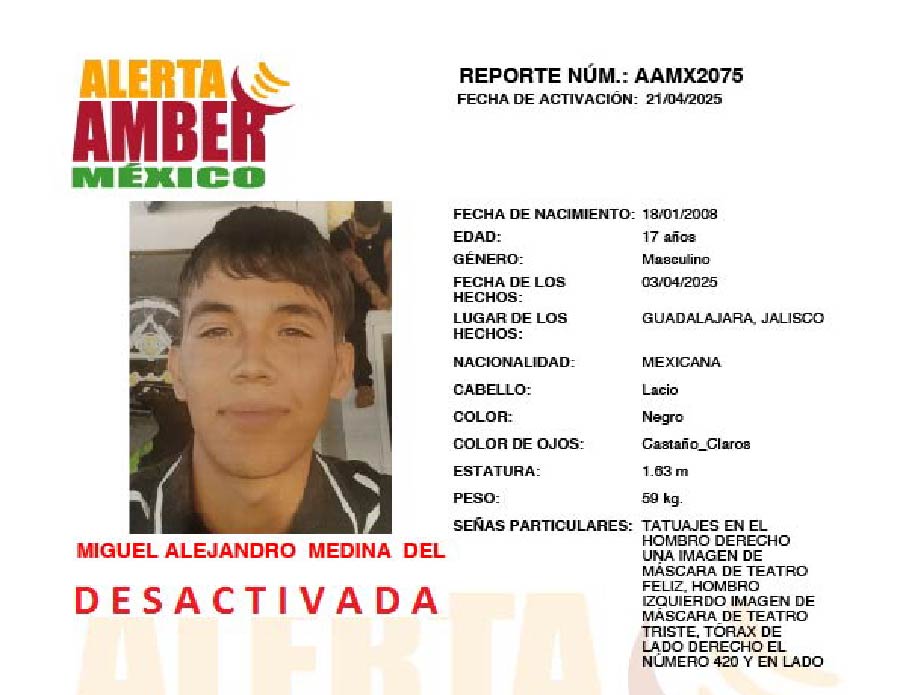 Alerta Amber Miguel Alejandro