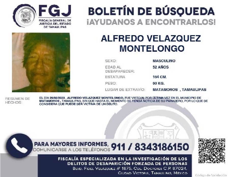 Boletín de Búsqueda Alfredo