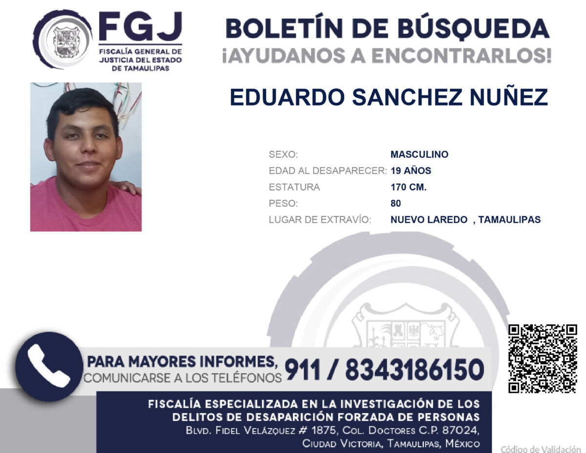 Boletín de Búsqueda Eduardo Hernández