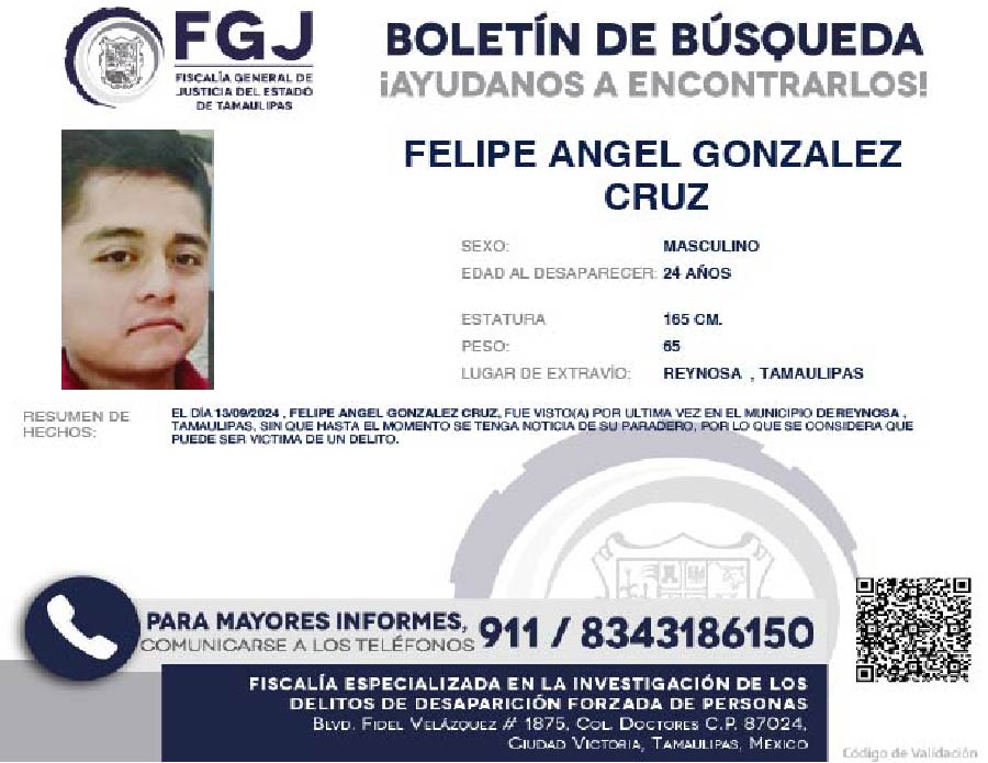Boletín de Búsqueda Felipe Gonzalez