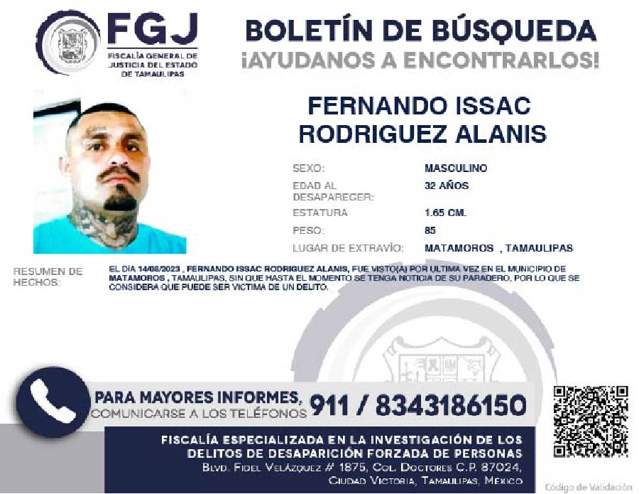 Boletín de Búsqueda Fernando Issac
