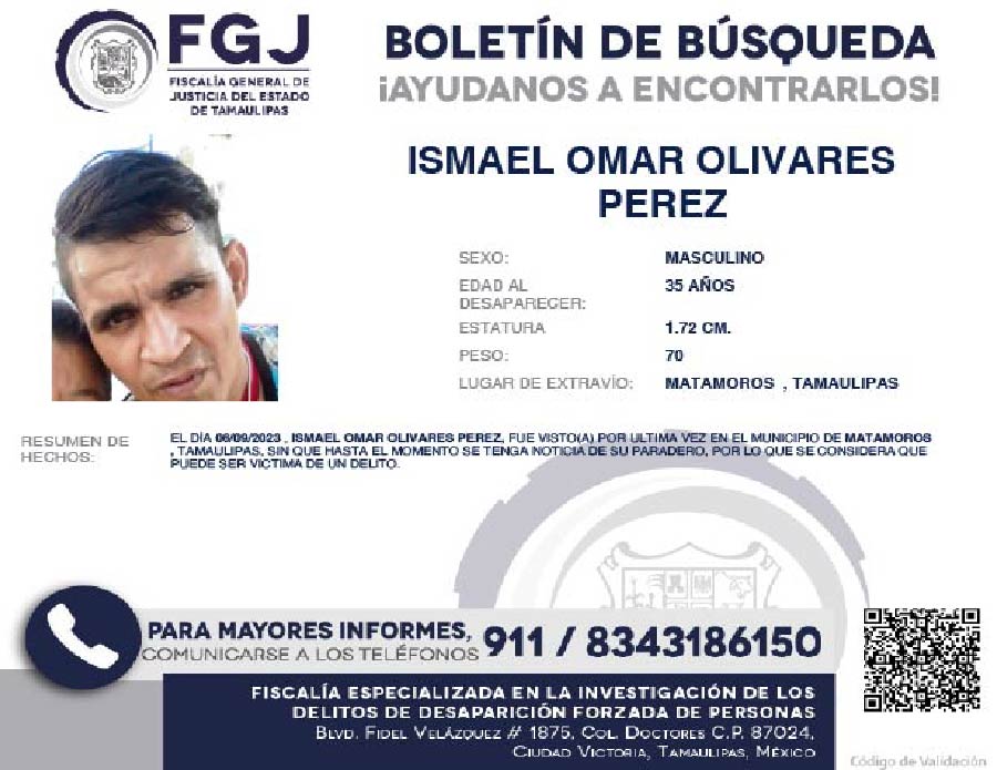 Boletín de Búsqueda Ismael Omar