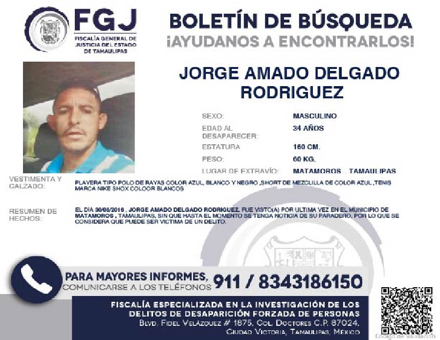 Boletín de Búsqueda Jorge Armado
