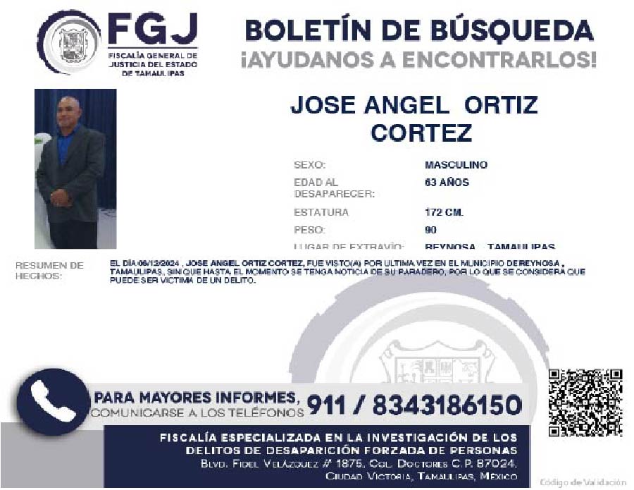 Boletín de Búsqueda Jose Angel