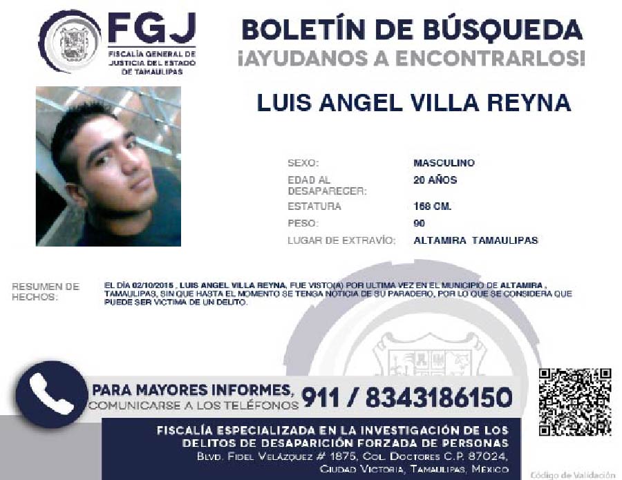 Boletín de Búsqueda Luis Angel