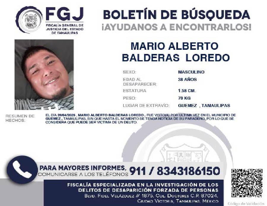 Boletín de Búsqueda Mario Alberto