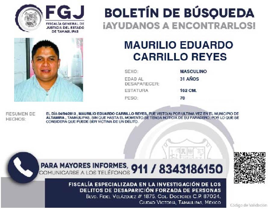 Boletin de Busqueda Maurilio