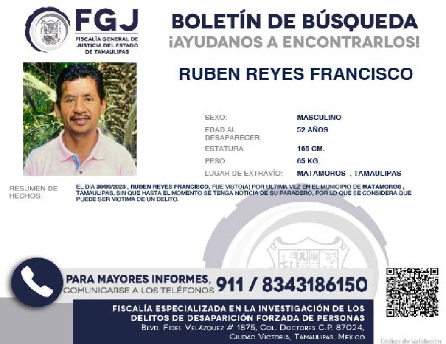 Boletín de Búsqueda Ruben