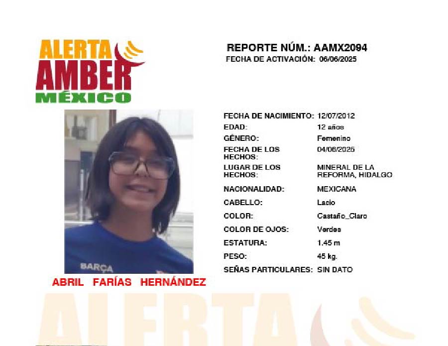 Alerta Amber Abril