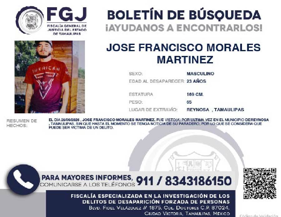 Boletín de Búsqueda Jose Francisco