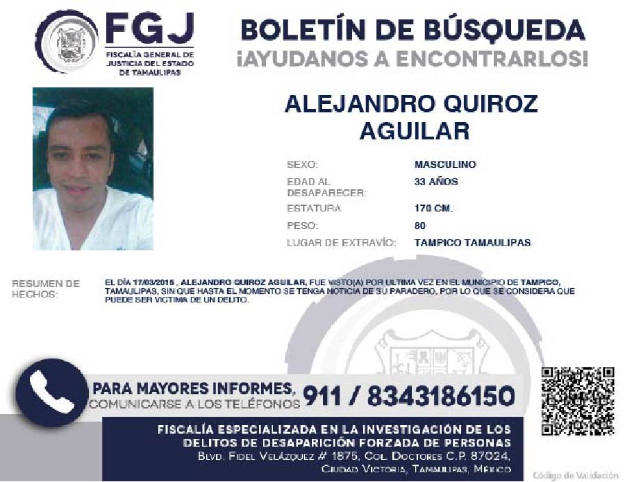 Boletín de Búsqueda Alejandro