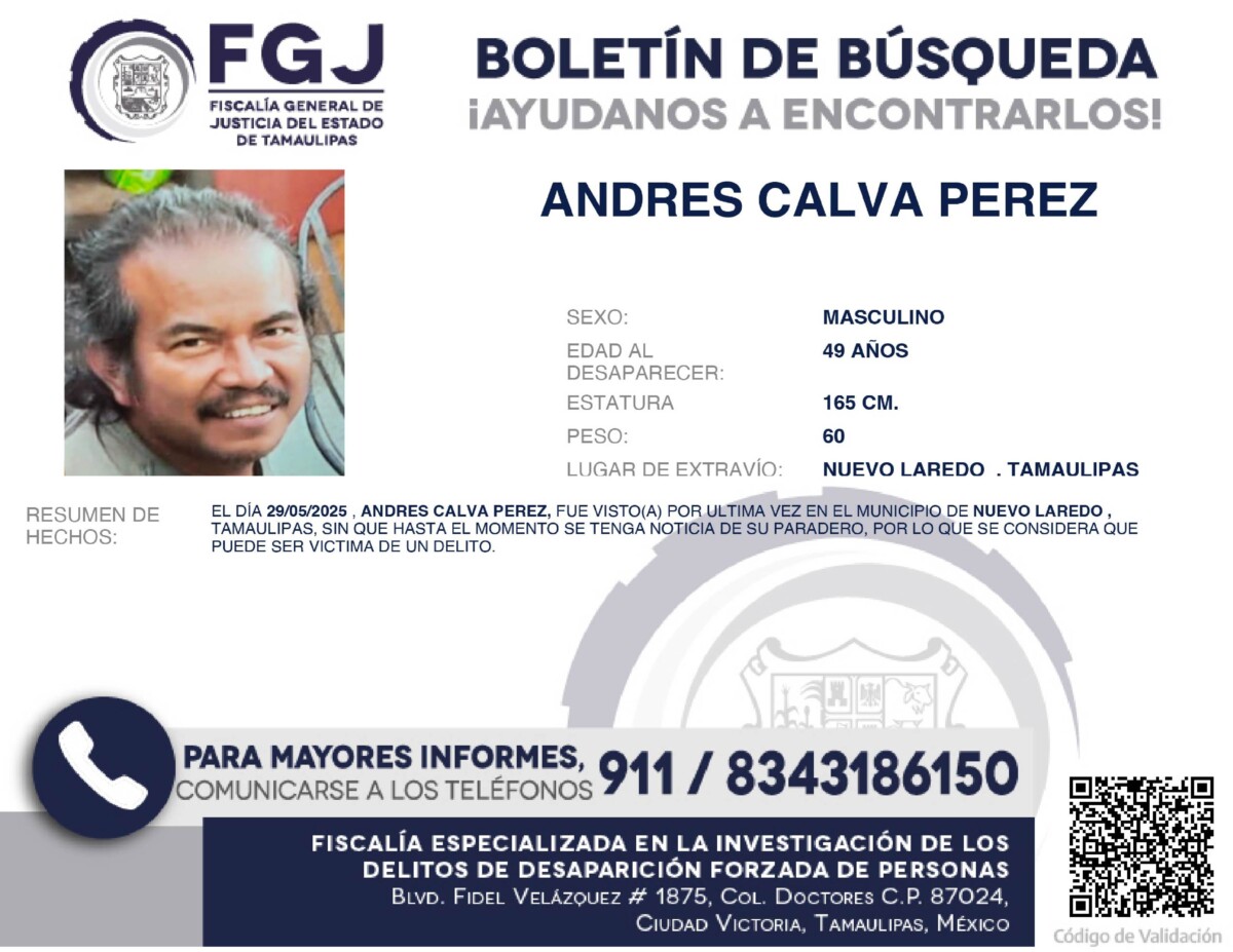 Boletín de Búsqueda Andres