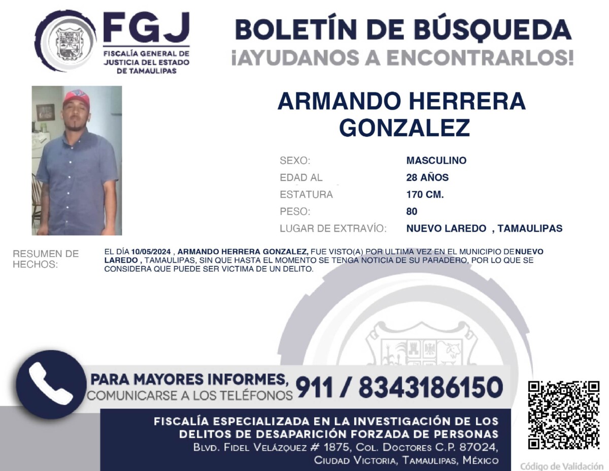 Boletín de Búsqueda Armando Herrera