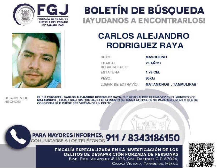 Boletín de Búsqueda Carlos Alejandro