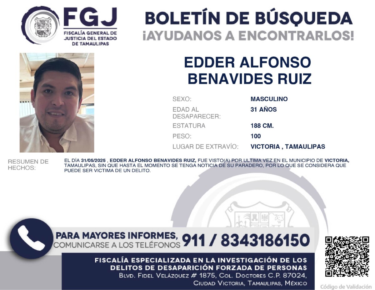 Boletín de Búsqueda Edder Alfonso
