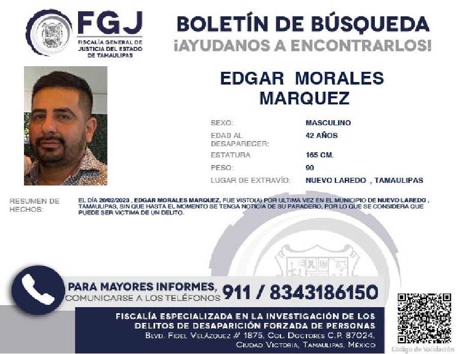 Boletin de Busqueda Edgar Morales
