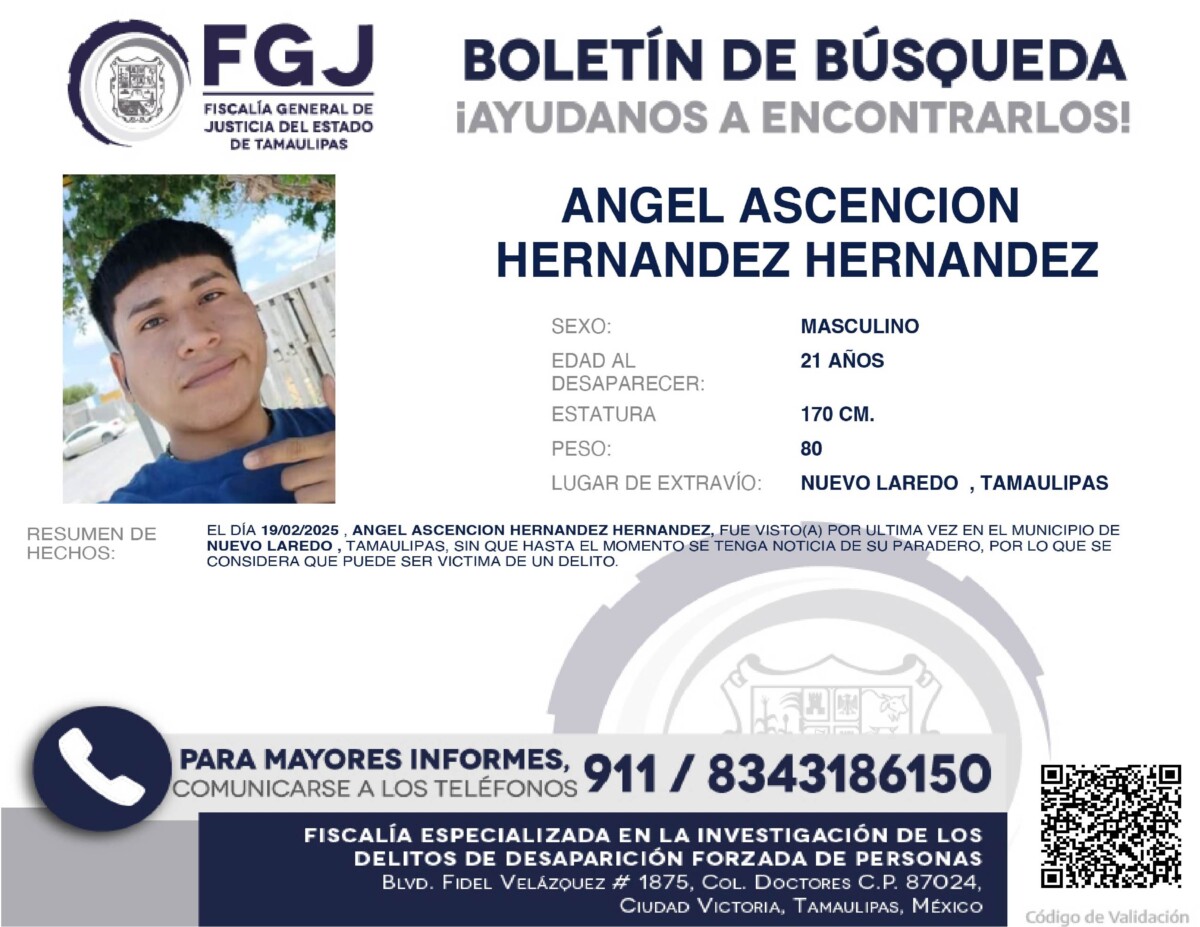 Boletin de Búsqueda Angel Ascención