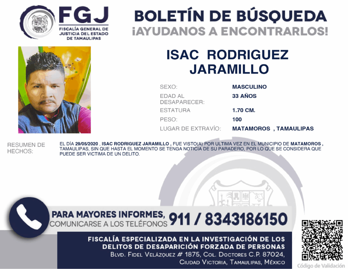 Boletin de Búsqueda publicado en la Página Web