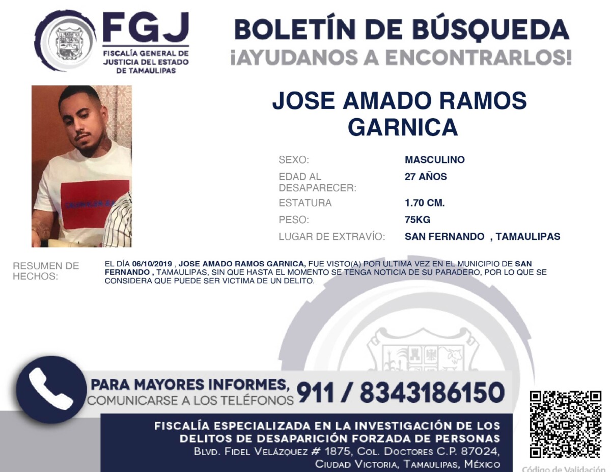 Boletín de Búsqueda José Amado