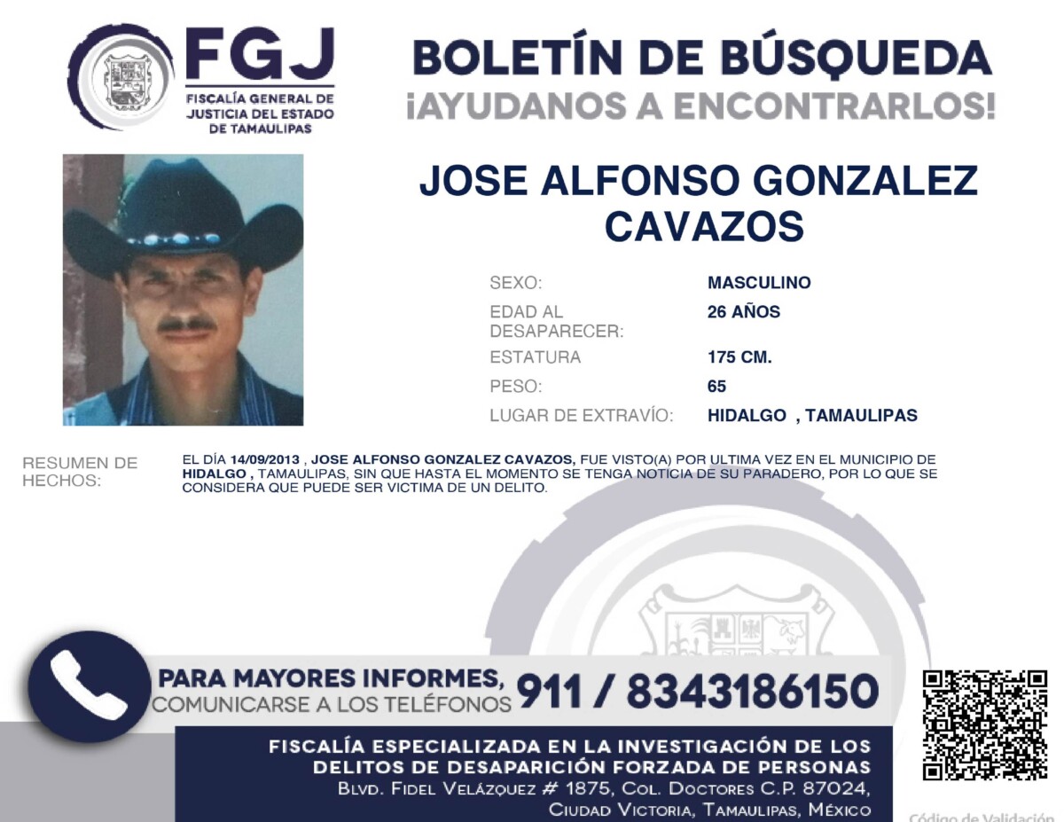 Boletín de Búsqueda Jose Alfonso