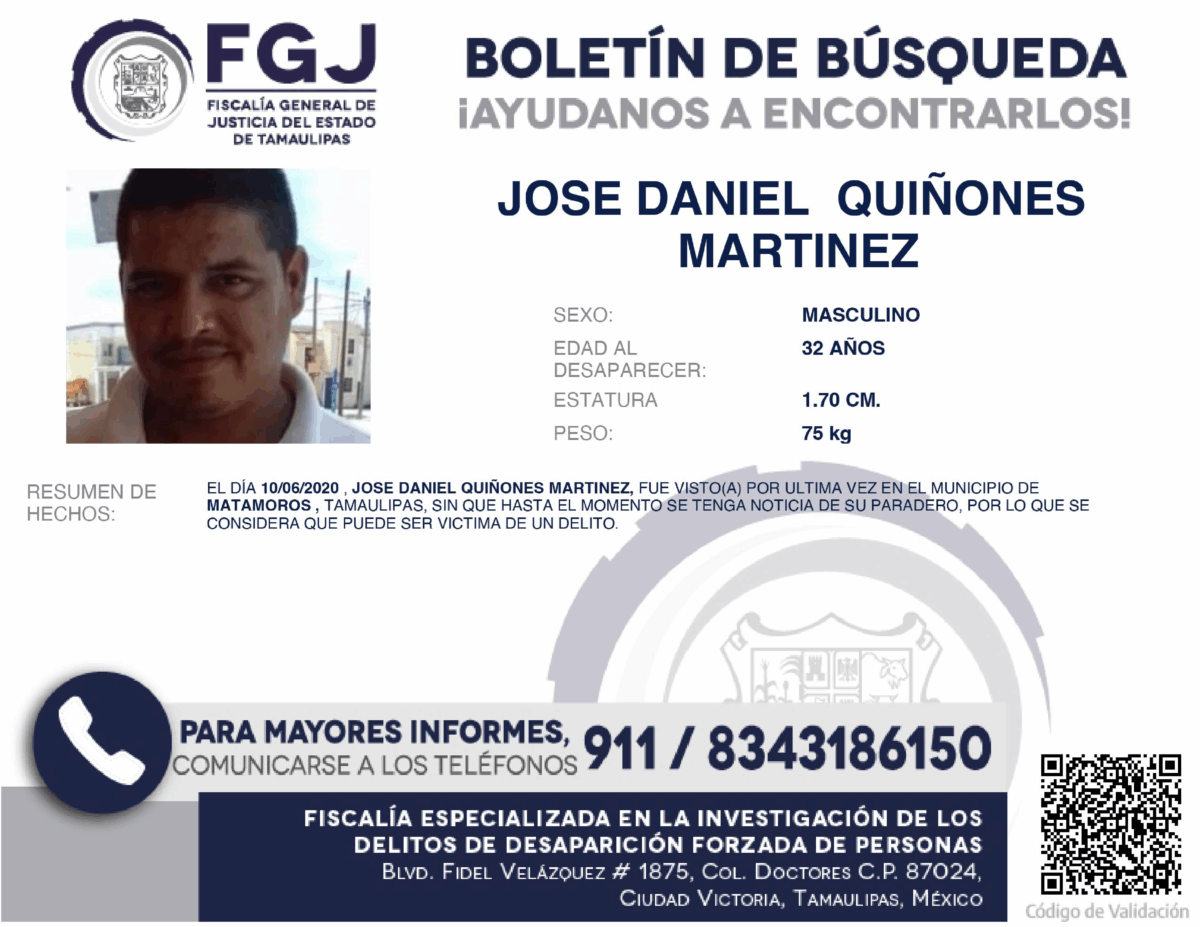 Boletín de Búsqueda José Daniel