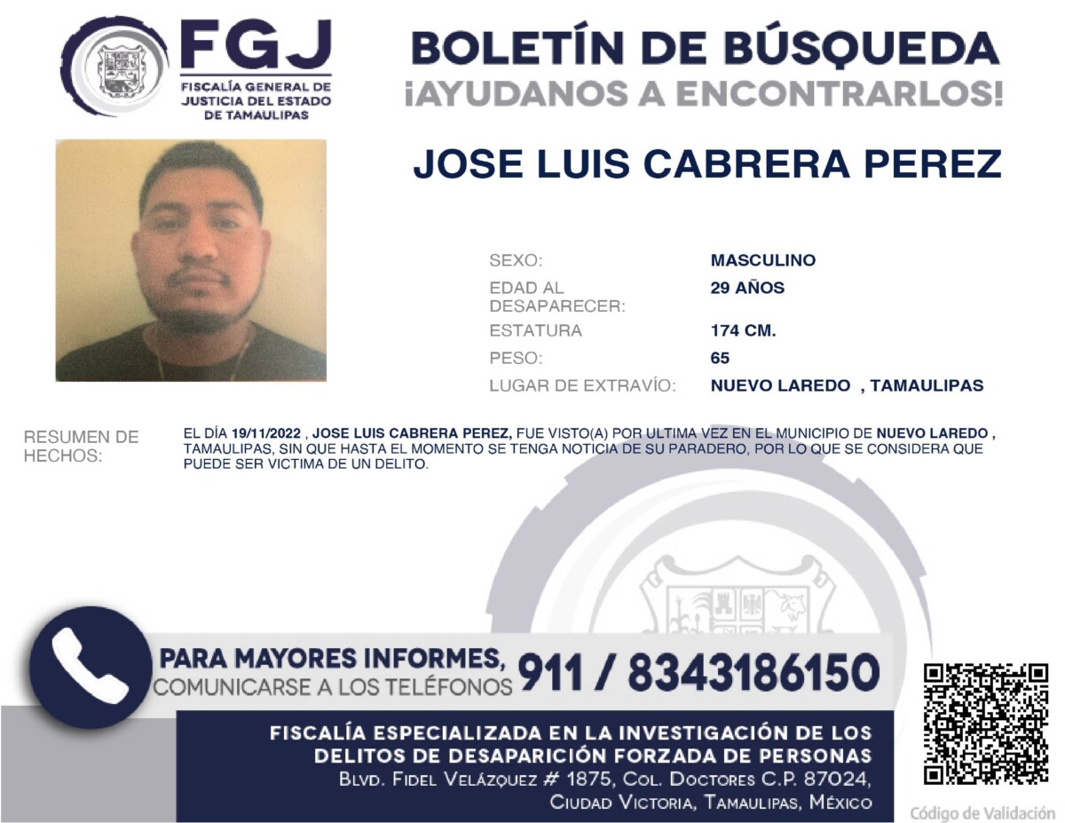 Boletín de búsqueda Jose Luis