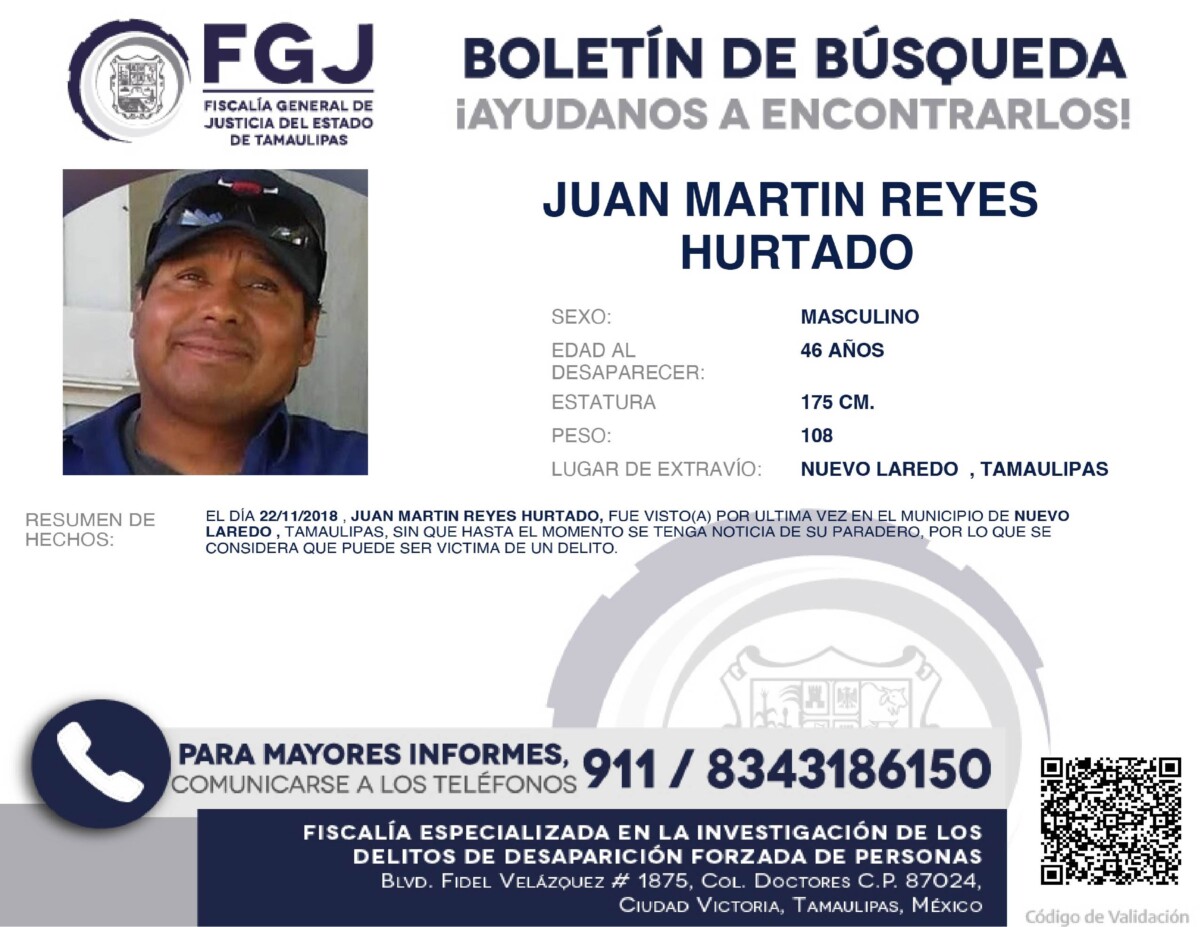 Boletín de Búsqueda Juan Martin
