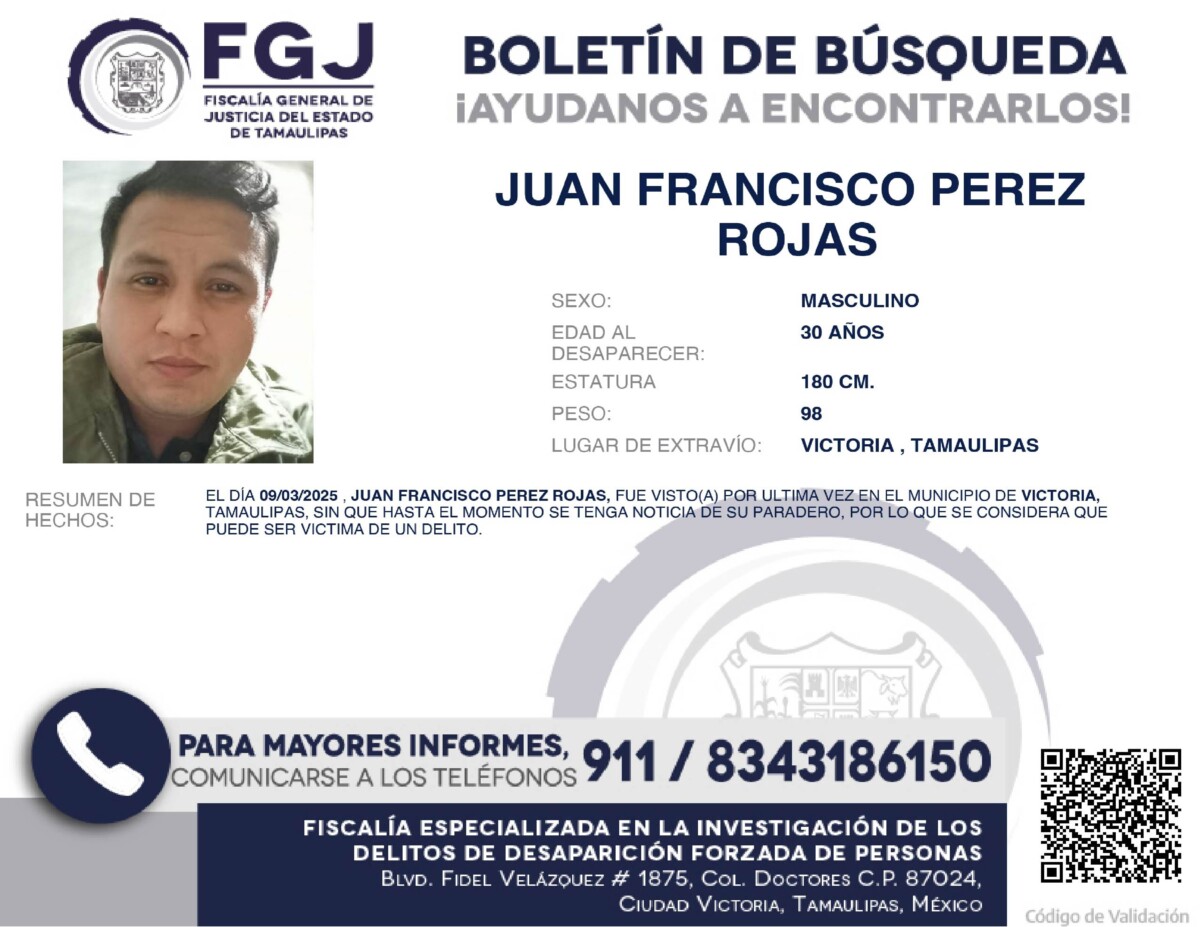 Boletín de Búsqueda Juan Francisco