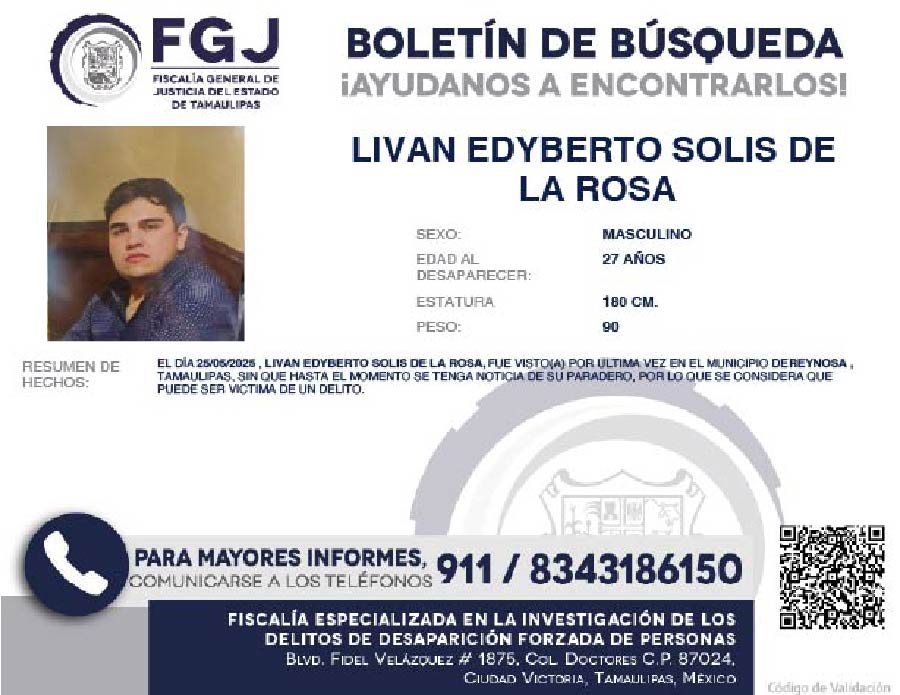 Boletín de Búsqueda Livan