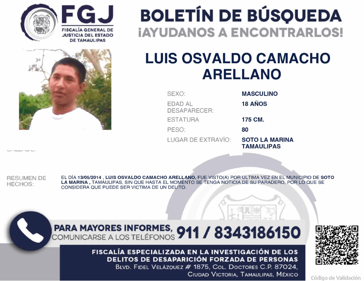 Boletín de Búsqueda Luis Osvaldo