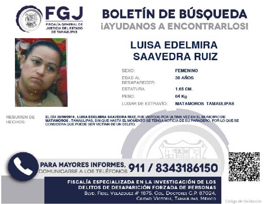 Boletín de Búsqueda Luisa Edelmira