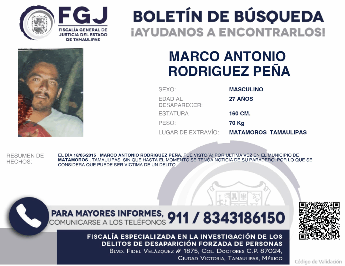 Boletin de busqueda Marco