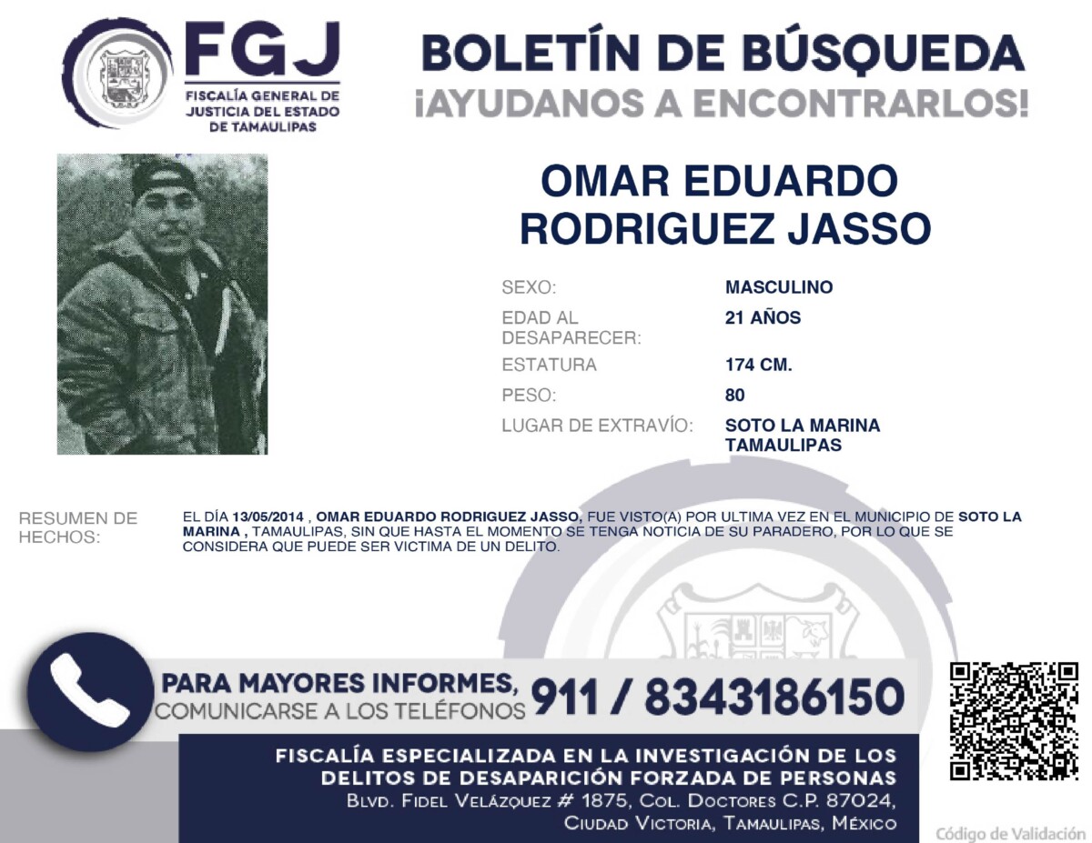 Boletín de Búsqueda Omar Eduardo