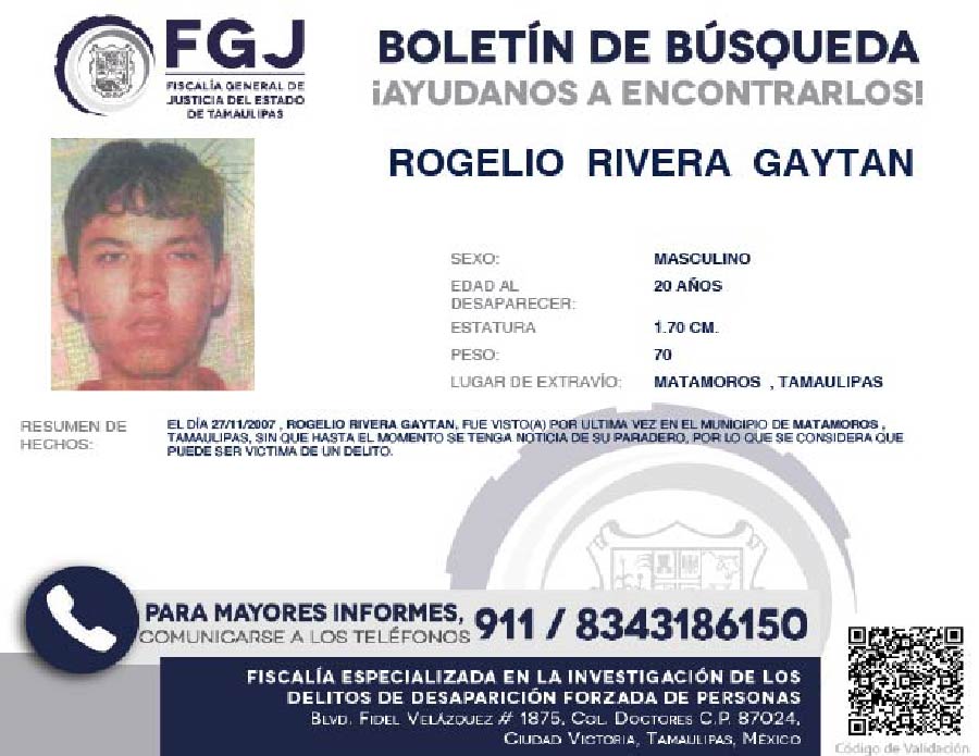 Boletín de Búsqueda Rogelio