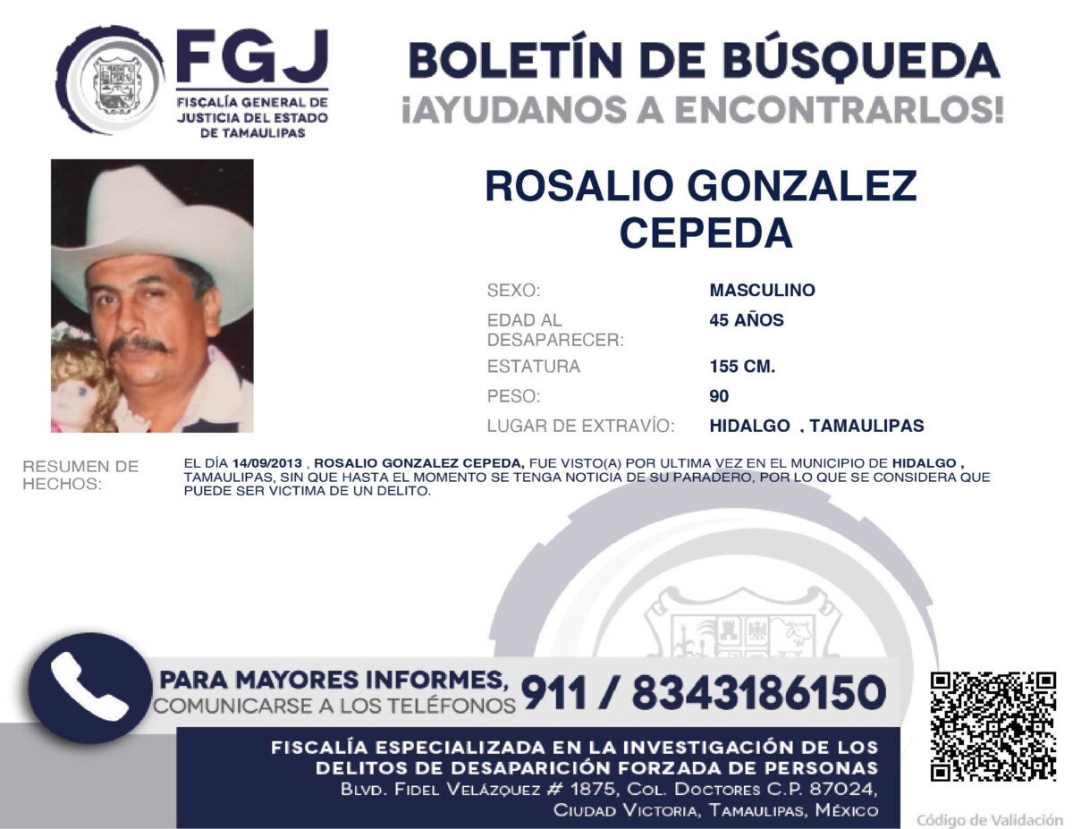Boletín de Búsqueda Rosalio
